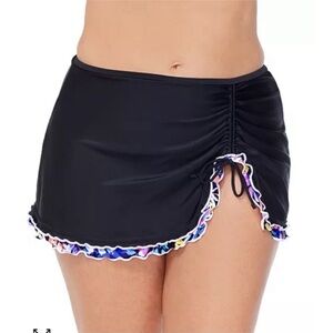 Island escape plus size Mariposa ruched swim skirt
